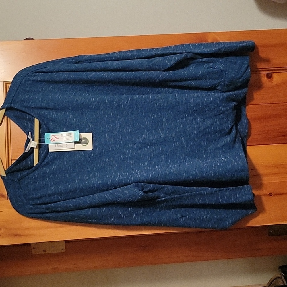 THREADS 4 THOUGHT NWT Teal Knit Long Sleeve Shirt with twist Hem Sz 2x